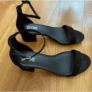 Brash Faux Suede Heeled Sandals Size 10
